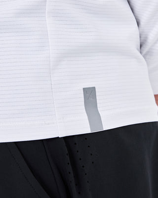 Mens Hybrid Active Long Sleeve Top Style White