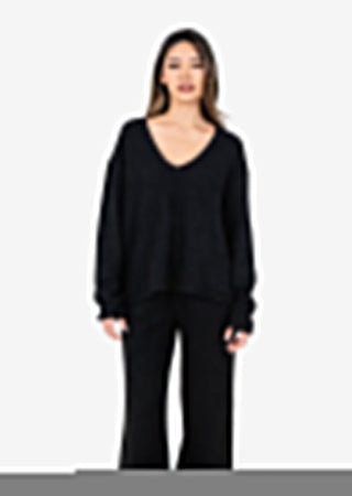 Women's V-Neck Top Black