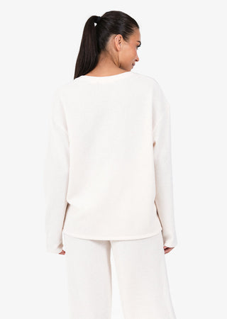 Women's V-Neck Top Oatmeal