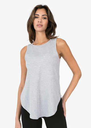 Women's Reversible Long Tank Grey Marl