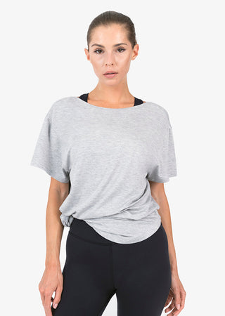 Women's Reversible Slouch Tee Grey Marl
