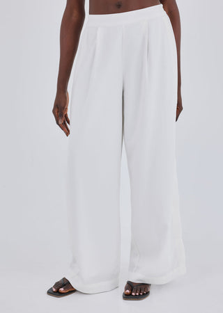 Women Linen Relaxed Pant Ivory