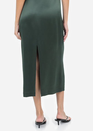 Women's Midi Dress Ivy Green Shiny