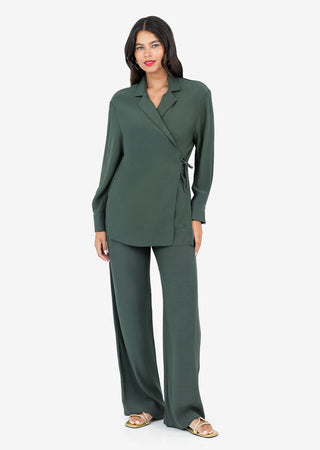 Women's Side Tie Jacket Ivy Green