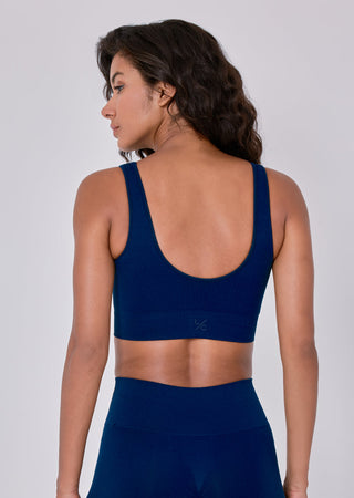 Seamless Rib Bra Navy