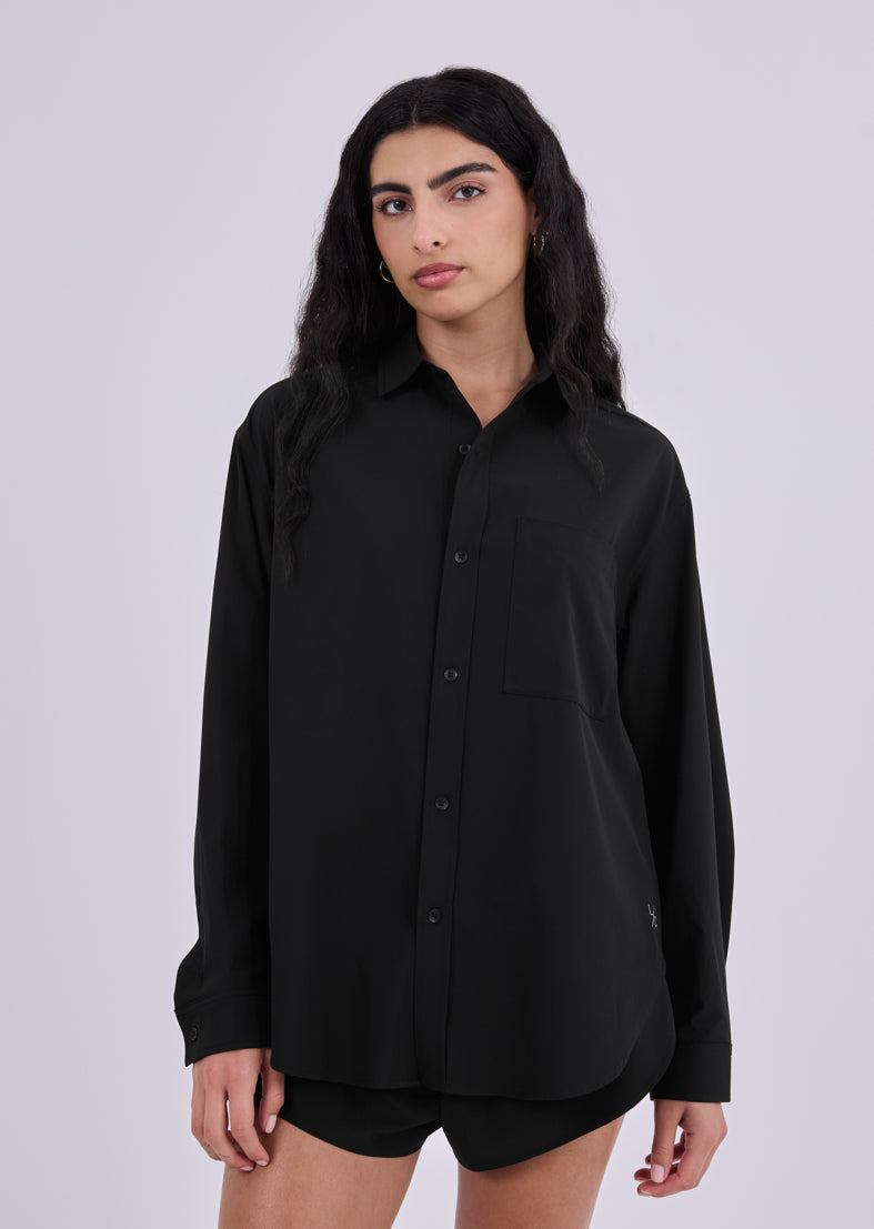 Women's Button Up Shirt Black – LC USA