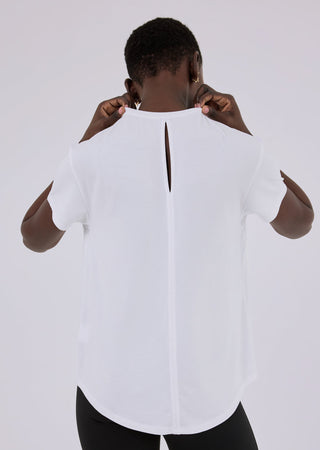 Women’s Split Back Tee White