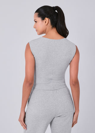 All-Around Lounge Cap Sleeve Top Grey Marl
