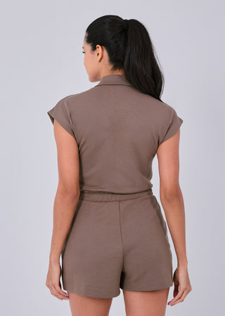All-Around Lounge Romper Walnut