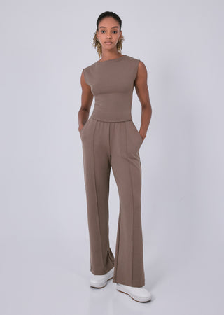All-Around Lounge Cap Sleeve Top Walnut