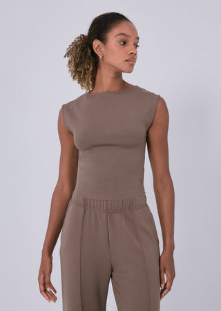 All-Around Lounge Cap Sleeve Top Walnut