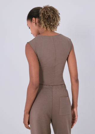 All-Around Lounge Cap Sleeve Top Walnut
