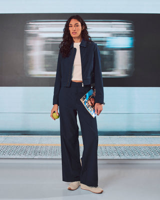 Women's Wide Leg Pants Dark Navy