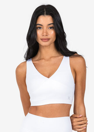 Elevate Touch Wrap Bra White