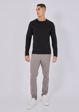 Mens Mercerised Long Sleeve Black