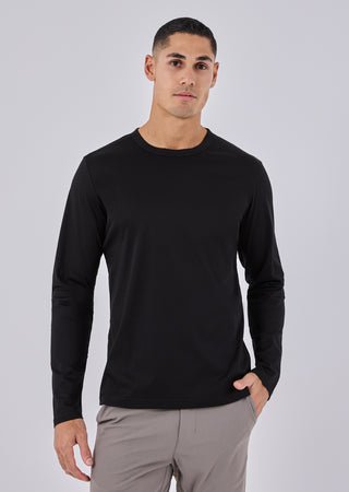 Mens Mercerised Long Sleeve Black