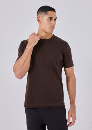 Mens Mercerised Tee Coffee