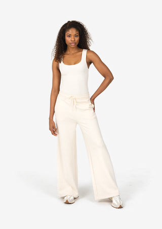 L'COUTURE Bottoms All-Around Lounge Wide Leg Trouser Eggnog