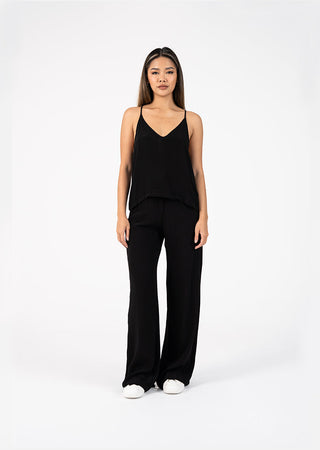 L'COUTURE Bottoms Embody Plisse Trouser Black