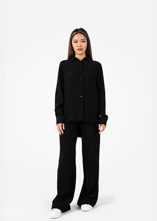 L'COUTURE Bottoms Embody Plisse Trouser Black