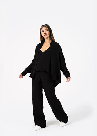 L'COUTURE Bottoms Embody Plisse Trouser Black