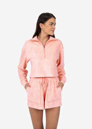 L'COUTURE Club LC Terry Half Zip Peach