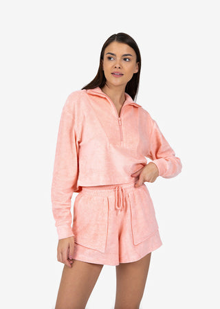 L'COUTURE Club LC Terry Half Zip Peach