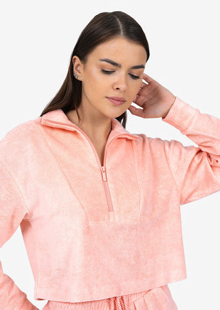 L'COUTURE Club LC Terry Half Zip Peach