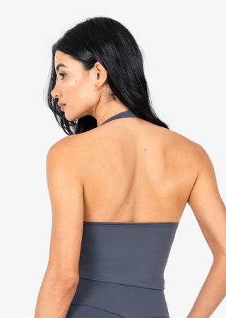 L'COUTURE Elevate Life Halter Tank Bra Graphite