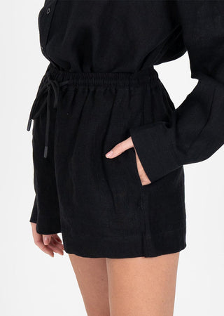 L'COUTURE Elevate Linen Short Black