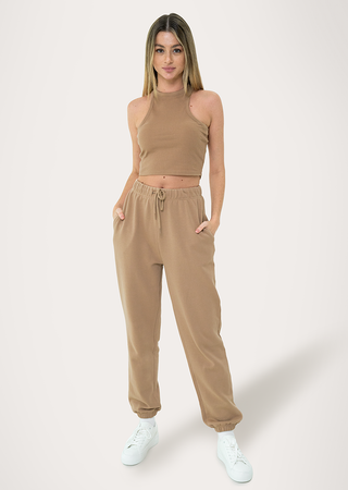 L'COUTURE Joggers Life Lounge Oversized Jogger Caramel