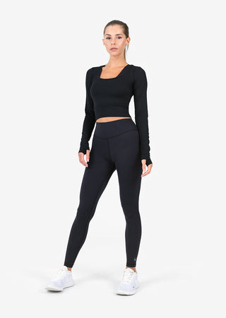 Women's Cropped Long-Sleeve Top Black