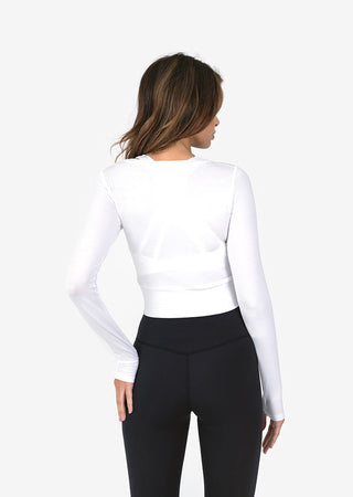 Women's Cropped Long-Sleeve Top White