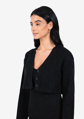 Women's Cropped Cardigan Black