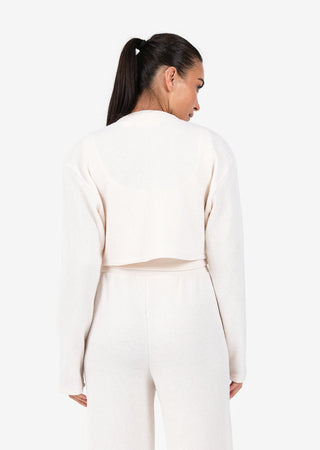 Women's Cropped Cardigan Oatmeal