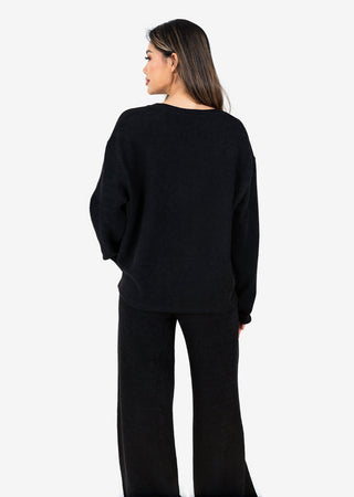 Women's V-Neck Top Black