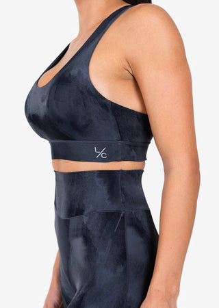 L'COUTURE Sports Bras Life Active Marble Cutout Bra Graphite Black