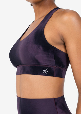 L'COUTURE Sports Bras Life Active Marble Cutout Bra Mulberry Black