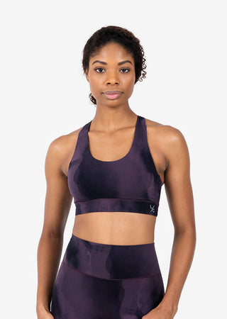 Women's Marble Bra Mulberry Black