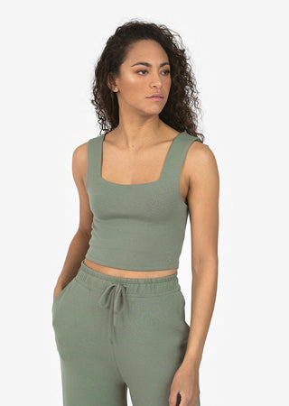 L'COUTURE Tees & Tanks All-Around Lounge Square Tank Khaki