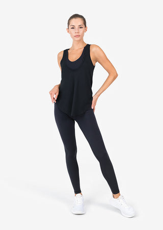 Women's Reversible Long Tank Black