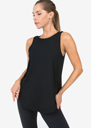 L'COUTURE Tees & Tanks Elevate Reversible Long Tank Black