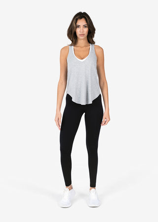 L'COUTURE Tees & Tanks Elevate Reversible Long Tank Grey Marl