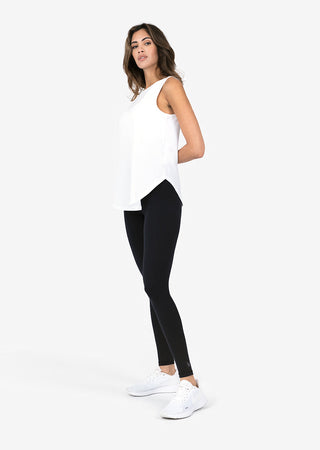 Women's Reversible Long Tank White