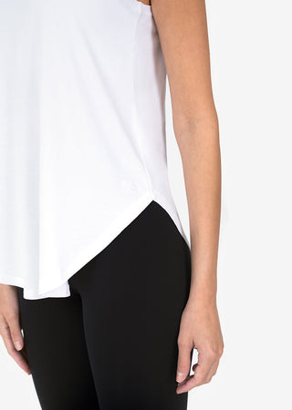Women's Reversible Long Tank White