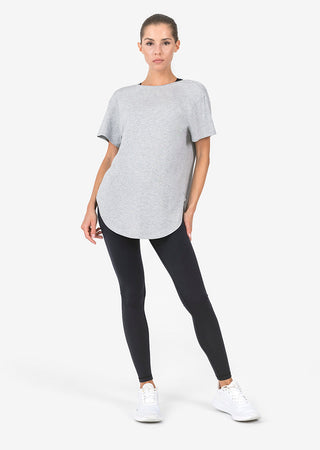 L'COUTURE Tees & Tanks Elevate Reversible Slouch Tee Grey Marl