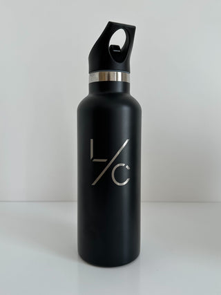 Insulated Water Bottle Black 600ml