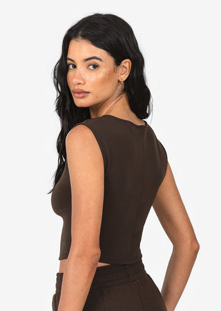 Women's Cap Sleeve Tee Coffee
