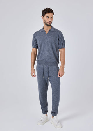 Men's Polo Top Grey Marl