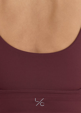 Women's Longline Bra Dark Burgundy